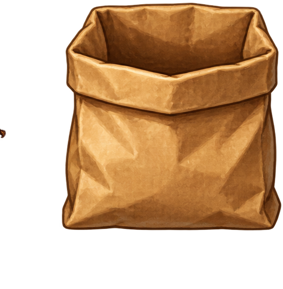 Open paper catching bag